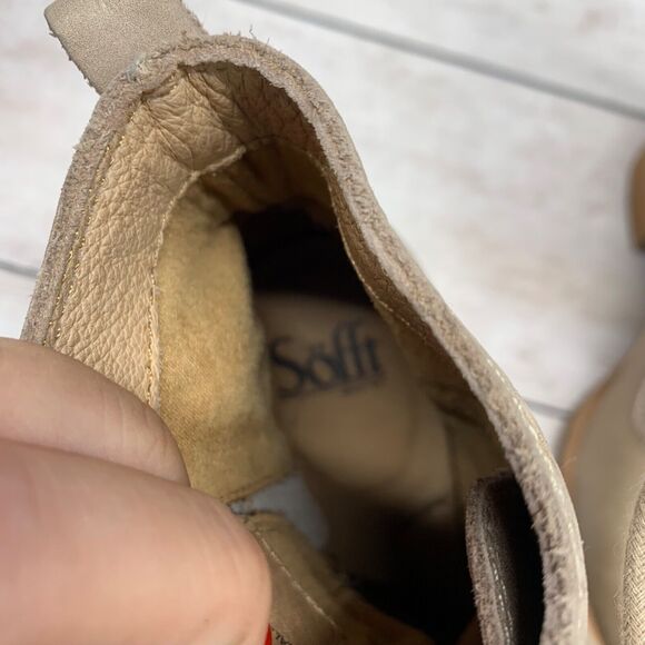 Sofft Brown Leather Flower Stamped Zip Ankle Heel Boot Shoes Womens US 7 M - Picture 10 of 13